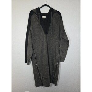 Oli & Hali Long Oversized Sweatshirt Hooded Dress Washed Black Size Small